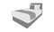 Single bed with pillows, mattress, vector line illustration
