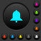 Single bell dark push buttons with color icons