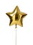 Single big gold star balloon object for birthday party