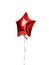 Single big red star balloon ballon object for birthday isolated