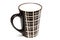 A single big tall dark brown coffee cups with simple lines design