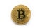 Single bitcoin front on white background