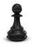 Single black classic chess pawn