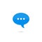 Single blue chat bubble icon