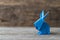 Single Blue Origami Easter Bunny