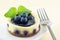 Single blueberry lemon cheesecake