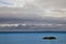 A single boulder in the ocean near Vancouver Island, British Columbia