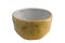 Single bowl of uneven shape with cheese holes, isolated