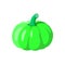 The single bright-green flat pumpkin