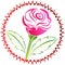 Single bright rose logo