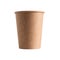 Single Brown Disposable Paper Cup Isolated on Pure Background