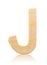 Single capital block wooden letter J.