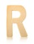 Single capital block wooden letter R.