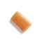 Single caramel candy on white, isolated