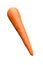 Single carrot isolated on white background with clipping path