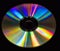 Single CD DVD disc detail with black background