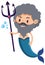 Single character of merman on white background