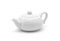 Single chinese ceramic white teapot isolated on white