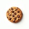 Single chocolate chip cookie. Flat lay. AI generated