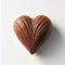 Single chocolate heart cookie. Flat lay. AI generated