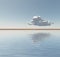 Single cloud floats on horizon