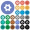 Single cogwheel round flat multi colored icons