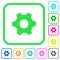 Single cogwheel vivid colored flat icons