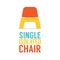 Single Colorful Plastic Chair On White Background