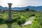 A Single Column at the Roman Ruins of Volubilis in Morocco