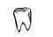 Single continuous line art anatomical human tooth silhouette. Healthy medicine against molar enamel root