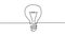 Single continuous line. Contour of a light bulb. 3D Rendering