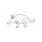 Single continuous line drawing of adorable aardvark for company logo identity. Afrotheres mammals mascot concept for national park