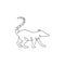 Single continuous line drawing of adorable coati for company logo identity. Ring tailed mammal animal mascot concept for national