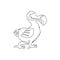 Single continuous line drawing of adorable cute dodo bird for logo identity. Historical animal mascot concept for national zoo