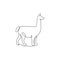 Single continuous line drawing of adorable llama for corporation logo identity. Company icon concept from mammal animal shape.