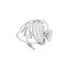 Single continuous line drawing of adorable regal angelfish for company logo identity. Exotic angel fish mascot concept for