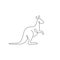 Single continuous line drawing of adorable standing kangaroo for national zoo logo identity. Australian animal mascot concept for