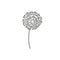 Single continuous line drawing beauty fresh taraxacum for home wall decor art poster print. Printable decorative dandelion flower