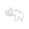 Single continuous line drawing of big mammoth corporate logo identity. Ancient animal from ice age icon concept. Trendy one line