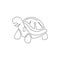 Single continuous line drawing of big tortoise for corporation logo identity. Large turtle reptile animal mascot concept for