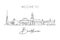 Single continuous line drawing of Bratislava city skyline Slovakia. Famous beauty city landscape. World travel concept home wall