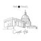 Single continuous line drawing Capitol Hill landmark. Iconic famous place in Washington DC, USA. World travel home wall decor art