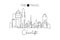 Single continuous line drawing of Charlotte city skyline, USA. Famous city scraper and landscape. World travel concept home wall