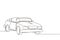 Single continuous line drawing classic retro convertible sports car. Collectors business comfortable cabrio automobile supercar.