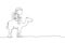 Single continuous line drawing of cosmonaut with spacesuit riding desert camel, farm animal in moon surface. Fantasy astronaut