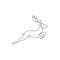 Single continuous line drawing of cute elegance deer for national zoo logo identity. Luxury buck mascot concept for animal hunting