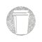 Single continuous line drawing disposable takeaway coffee cup. Cardboard coffee mug for espresso, cappuccino drink. Swirl curl