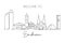 Single continuous line drawing of Eindhoven city skyline, Netherlands. Famous skyscraper and landscape postcard. World travel wall