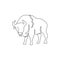 Single continuous line drawing of elegance american bison for multinational company logo identity. Luxury bull mascot concept for