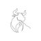 Single continuous line drawing of elegance head buffalo for multinational company logo identity. Luxury bull mascot concept for